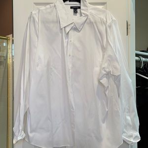 26w lands end white button down shirt